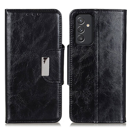 Leather Case Stands Flip Cover Holder N04P for Samsung Galaxy M54 5G Black