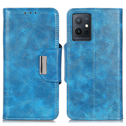 Leather Case Stands Flip Cover Holder N04P for Vivo Y55 5G Sky Blue