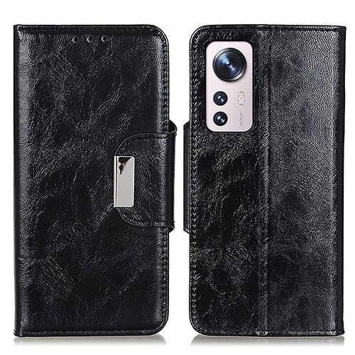 Leather Case Stands Flip Cover Holder N04P for Xiaomi Mi 12X 5G Black