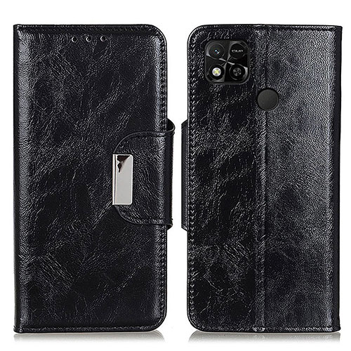 Leather Case Stands Flip Cover Holder N04P for Xiaomi POCO C3 Black