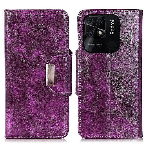 Leather Case Stands Flip Cover Holder N04P for Xiaomi Redmi 10 India Purple