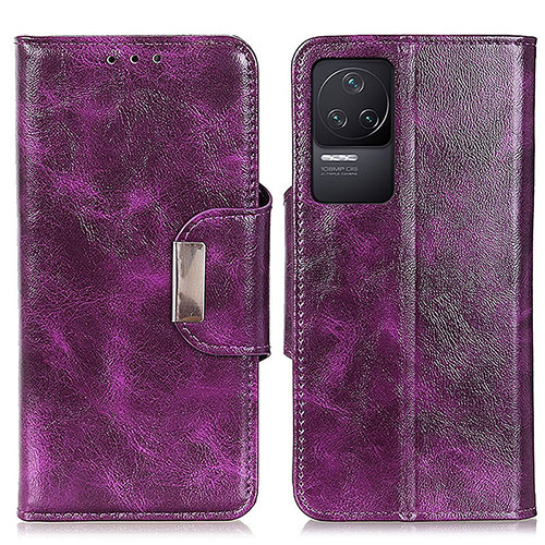 Leather Case Stands Flip Cover Holder N04P for Xiaomi Redmi K50 5G Purple