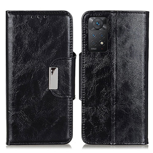 Leather Case Stands Flip Cover Holder N04P for Xiaomi Redmi Note 11 Pro 4G Black