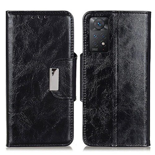 Leather Case Stands Flip Cover Holder N04P for Xiaomi Redmi Note 11 Pro 5G Black