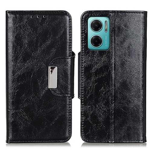 Leather Case Stands Flip Cover Holder N04P for Xiaomi Redmi Note 11E 5G Black