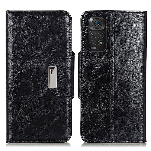 Leather Case Stands Flip Cover Holder N04P for Xiaomi Redmi Note 11S 4G Black