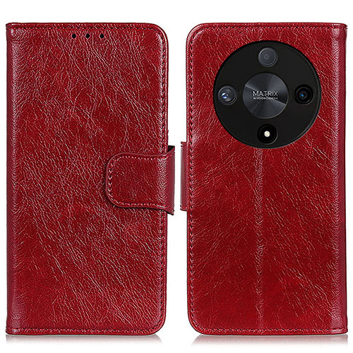 Leather Case Stands Flip Cover Holder N05P for Huawei Honor Magic6 Lite 5G Red