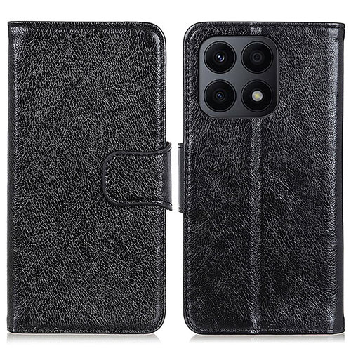 Leather Case Stands Flip Cover Holder N05P for Huawei Honor X8a 4G Black