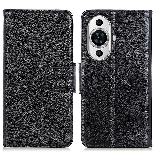 Leather Case Stands Flip Cover Holder N05P for Huawei Nova 11 Black