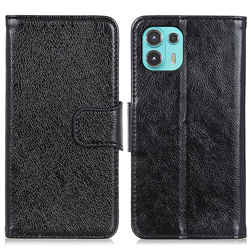 Leather Case Stands Flip Cover Holder N05P for Motorola Moto Edge 20 Lite 5G Black