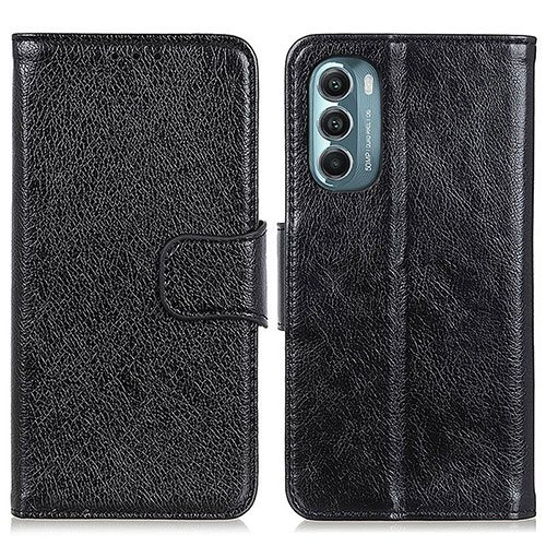 Leather Case Stands Flip Cover Holder N05P for Motorola Moto G Stylus (2022) 4G Black