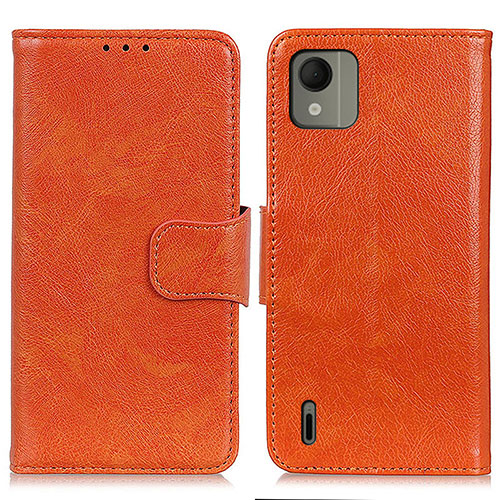 Leather Case Stands Flip Cover Holder N05P for Nokia C110 Orange