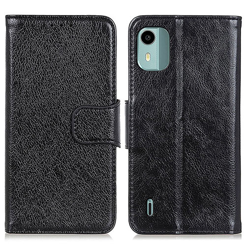 Leather Case Stands Flip Cover Holder N05P for Nokia C12 Plus Black