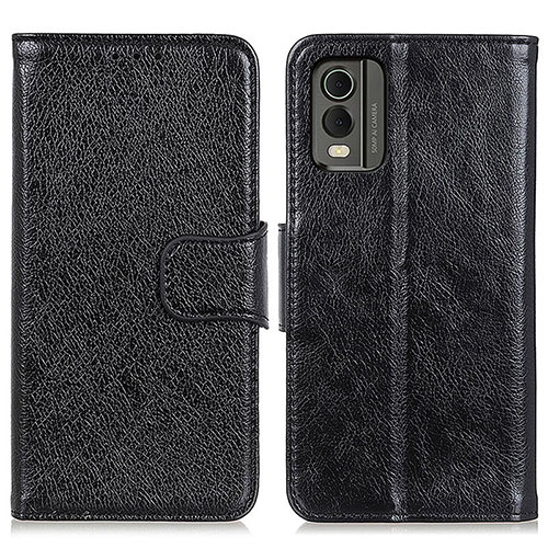 Leather Case Stands Flip Cover Holder N05P for Nokia C210 Black