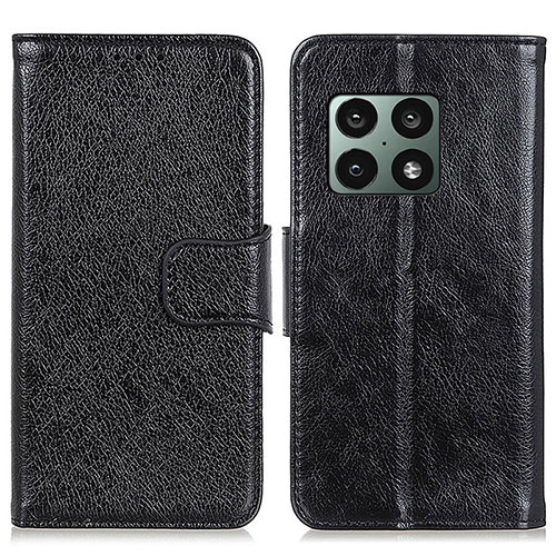 Leather Case Stands Flip Cover Holder N05P for OnePlus 10 Pro 5G Black