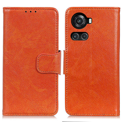 Leather Case Stands Flip Cover Holder N05P for OnePlus Ace 5G Orange