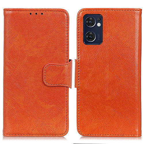 Leather Case Stands Flip Cover Holder N05P for OnePlus Nord CE 2 5G Orange