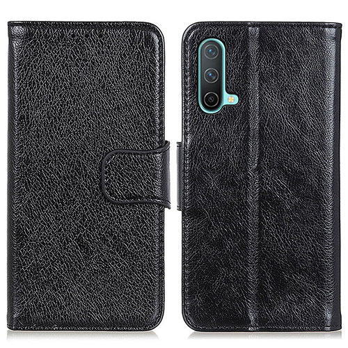 Leather Case Stands Flip Cover Holder N05P for OnePlus Nord CE 5G Black