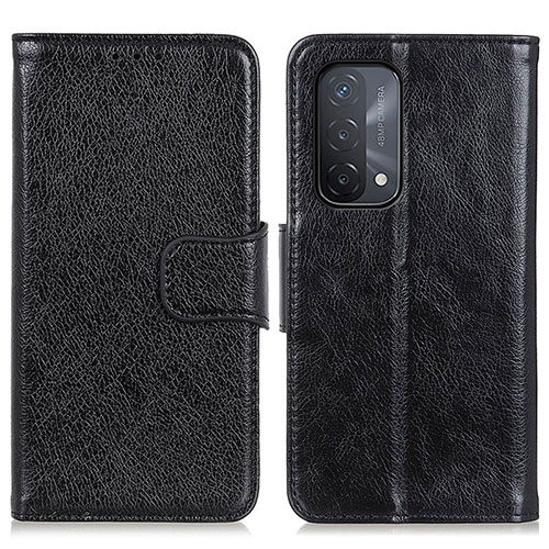 Leather Case Stands Flip Cover Holder N05P for OnePlus Nord N200 5G Black