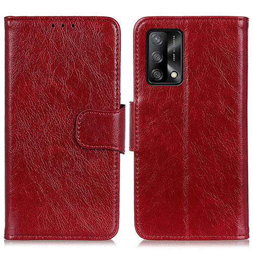 Leather Case Stands Flip Cover Holder N05P for Oppo F19 Red