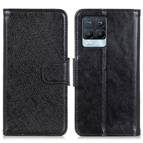 Leather Case Stands Flip Cover Holder N05P for Realme 8 4G Black