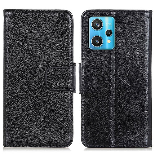 Leather Case Stands Flip Cover Holder N05P for Realme 9 4G Black