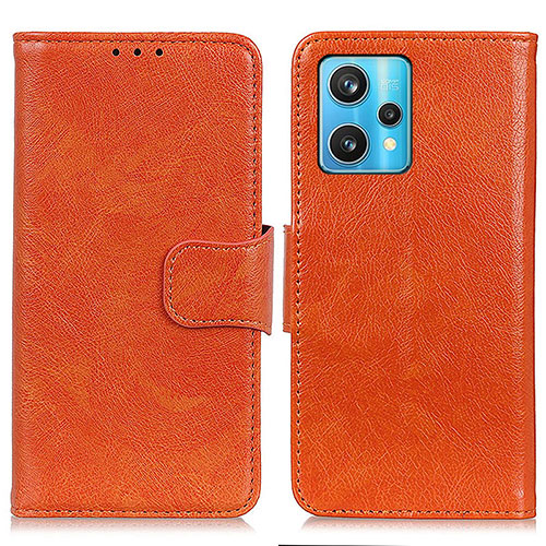 Leather Case Stands Flip Cover Holder N05P for Realme 9 4G Orange