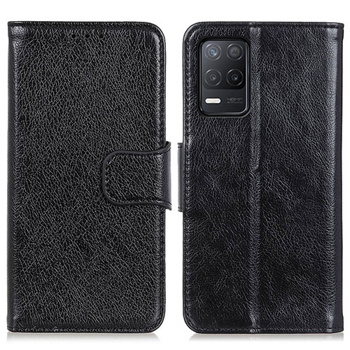 Leather Case Stands Flip Cover Holder N05P for Realme 9 5G India Black