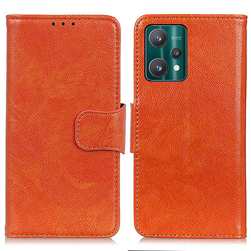 Leather Case Stands Flip Cover Holder N05P for Realme V25 5G Orange