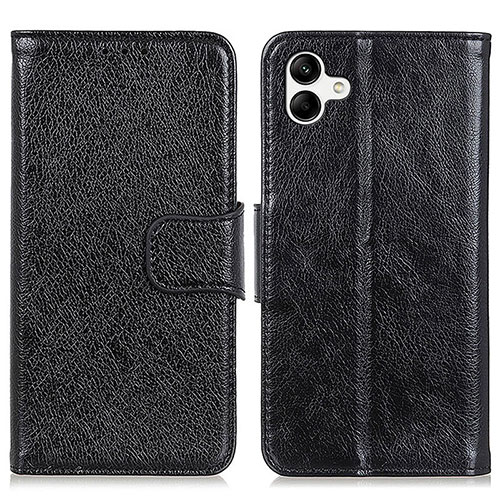 Leather Case Stands Flip Cover Holder N05P for Samsung Galaxy A04E Black