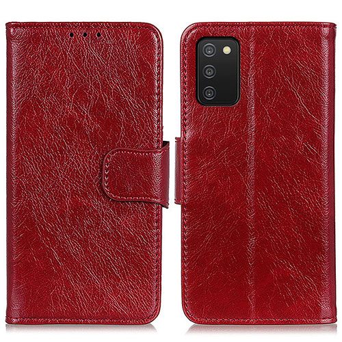 Leather Case Stands Flip Cover Holder N05P for Samsung Galaxy F02S SM-E025F Red