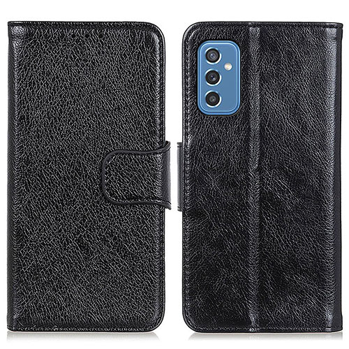 Leather Case Stands Flip Cover Holder N05P for Samsung Galaxy M52 5G Black