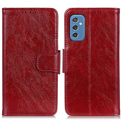 Leather Case Stands Flip Cover Holder N05P for Samsung Galaxy M52 5G Red