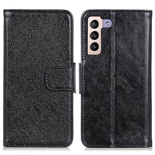 Leather Case Stands Flip Cover Holder N05P for Samsung Galaxy S24 5G Black