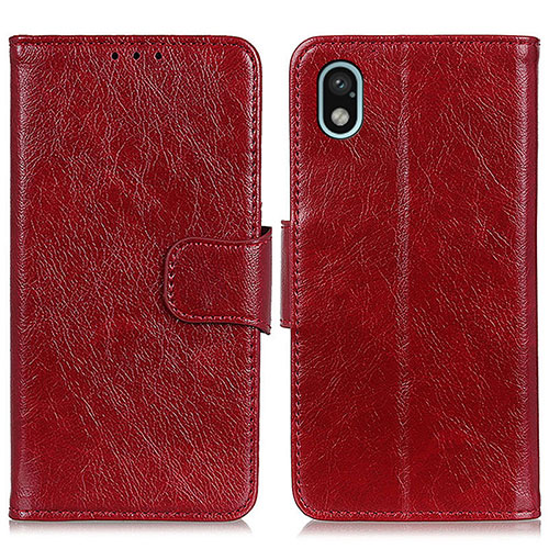 Leather Case Stands Flip Cover Holder N05P for Sony Xperia Ace III SO-53C Red