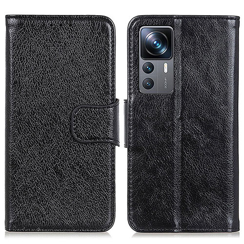 Leather Case Stands Flip Cover Holder N05P for Xiaomi Mi 12T 5G Black