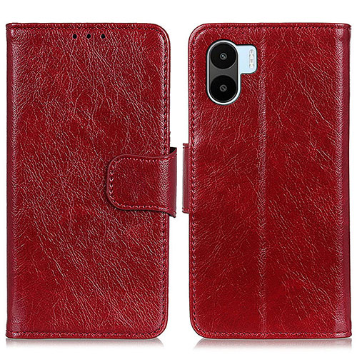 Leather Case Stands Flip Cover Holder N05P for Xiaomi Poco C50 Red