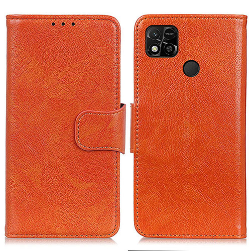 Leather Case Stands Flip Cover Holder N05P for Xiaomi Redmi 10A 4G Orange