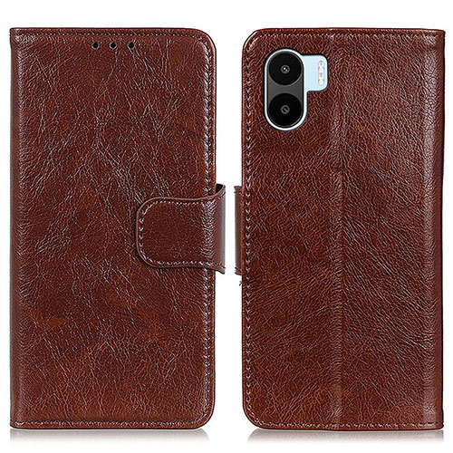 Leather Case Stands Flip Cover Holder N05P for Xiaomi Redmi A2 Brown