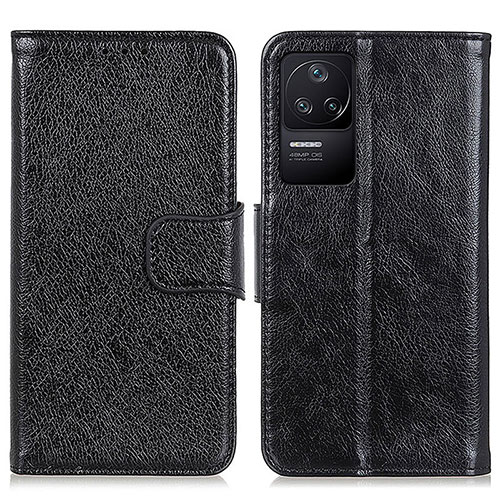 Leather Case Stands Flip Cover Holder N05P for Xiaomi Redmi K40S 5G Black