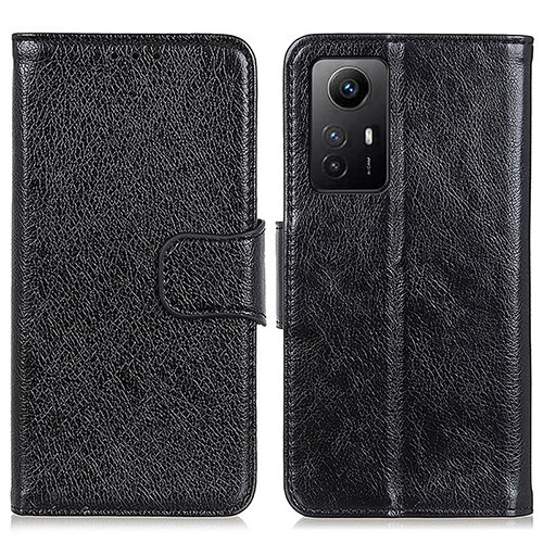 Leather Case Stands Flip Cover Holder N05P for Xiaomi Redmi Note 12S Black