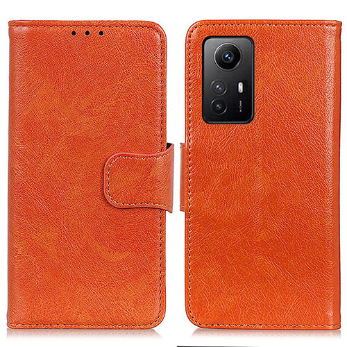 Leather Case Stands Flip Cover Holder N05P for Xiaomi Redmi Note 12S Orange