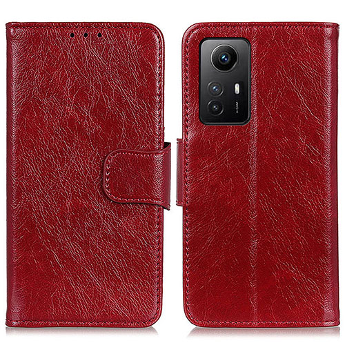 Leather Case Stands Flip Cover Holder N05P for Xiaomi Redmi Note 12S Red