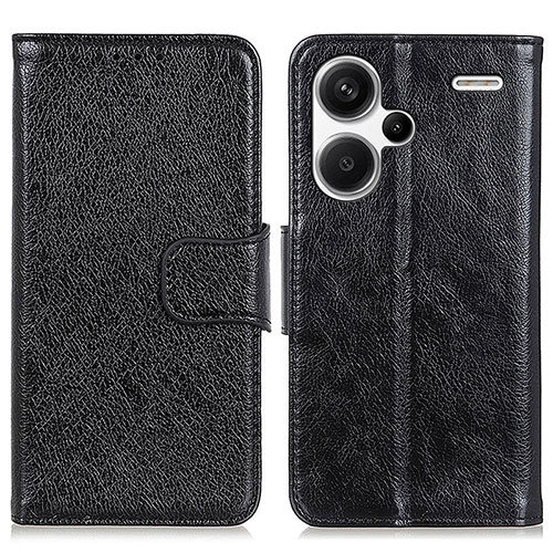 Leather Case Stands Flip Cover Holder N05P for Xiaomi Redmi Note 13 Pro+ Plus 5G Black