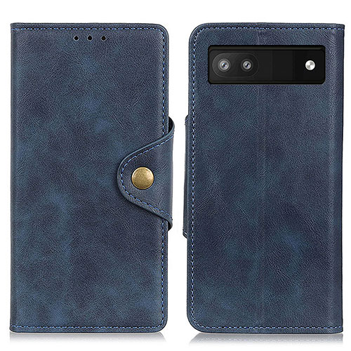 Leather Case Stands Flip Cover Holder N06P for Google Pixel 7a 5G Blue