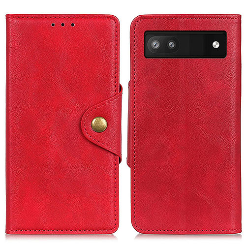 Leather Case Stands Flip Cover Holder N06P for Google Pixel 7a 5G Red