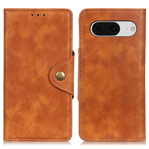 Leather Case Stands Flip Cover Holder N06P for Google Pixel 8 5G Brown