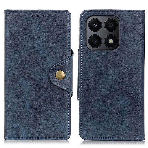 Leather Case Stands Flip Cover Holder N06P for Huawei Honor X8a 4G Blue