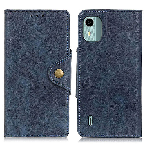 Leather Case Stands Flip Cover Holder N06P for Nokia C12 Blue