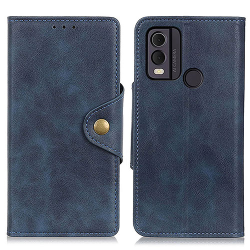 Leather Case Stands Flip Cover Holder N06P for Nokia C22 Blue